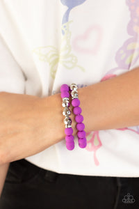 Dip and Dive - Purple and Silver Bracelet- Paparazzi Accessories