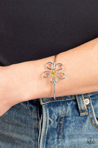 Floral Innovation - Yellow and Silver Bracelet- Paparazzi Accessories