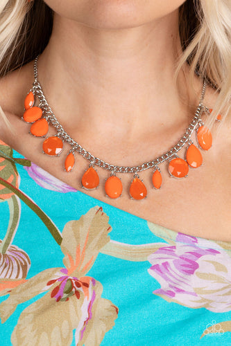 Fairytale Fortuity - Orange and Silver Necklace- Paparazzi Accessories