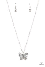 Load image into Gallery viewer, Flutter Forte - White and Silver Necklace- Paparazzi Accessories