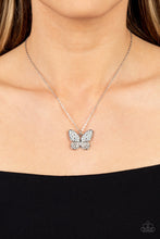 Load image into Gallery viewer, Flutter Forte - White and Silver Necklace- Paparazzi Accessories
