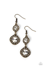 Load image into Gallery viewer, Modern Motives - White and Brass Earrings- Paparazzi Accessories