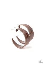 Load image into Gallery viewer, Lecture on Texture - Copper Earrings- Paparazzi Accessories