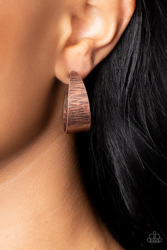 Lecture on Texture - Copper Earrings- Paparazzi Accessories