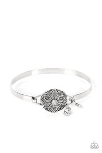 Fleur de Prairie - White and Silver Bracelet- Paparazzi Accessories