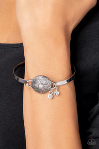 Fleur de Prairie - White and Silver Bracelet- Paparazzi Accessories