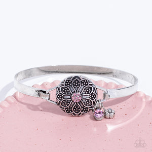 Fleur de Prairie - Pink and Silver Bracelet- Paparazzi Accessories