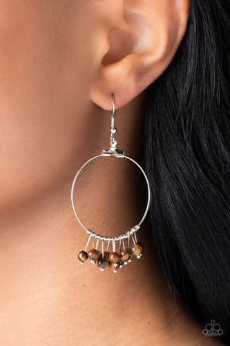 Free Your Soul - Brown and Silver Earrings- Paparazzi Accessories