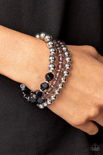 Load image into Gallery viewer, Summer Sabbatical - Black and Silver Bracelet- Paparazzi Accessories