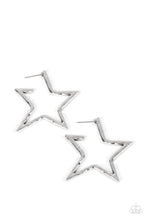 Load image into Gallery viewer, All-Star Attitude - Silver Earrings- Paparazzi Accessories