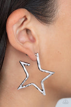 Load image into Gallery viewer, All-Star Attitude - Silver Earrings- Paparazzi Accessories