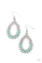 Load image into Gallery viewer, Lucid Luster - Green and Silver Earrings- Paparazzi Accessories