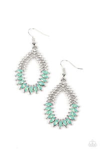 Lucid Luster - Green and Silver Earrings- Paparazzi Accessories
