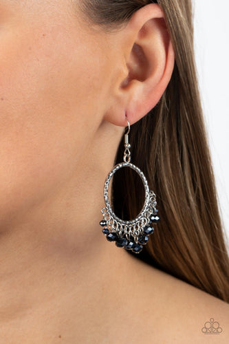 As if by Magic - Blue and Silver Earrings- Paparazzi Accessories
