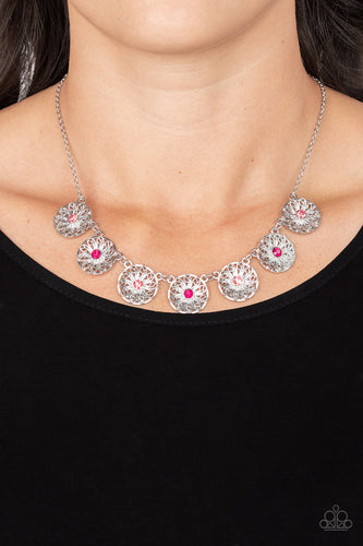 Garden Greetings - Pink and Silver Necklace- Paparazzi Accessories