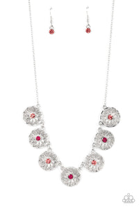 Garden Greetings - Pink and Silver Necklace- Paparazzi Accessories