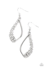 Load image into Gallery viewer, Sparkly Side Effects - White and Silver Earrings- Paparazzi Accessories