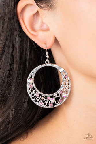Enchanted Effervescence - Purple and Silver Earrings- Paparazzi Accessories