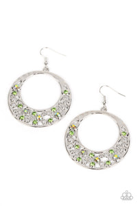 Enchanted Effervescence - Green and Silver Earrings- Paparazzi Accessories