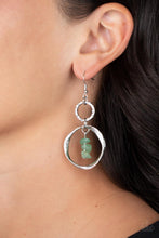 Load image into Gallery viewer, Good-Natured Spirit - Green and Silver Earrings- Paparazzi Accessories