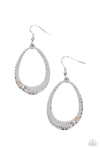 Seafoam Shimmer - Multicolored Silver Earrings- Paparazzi Accessories