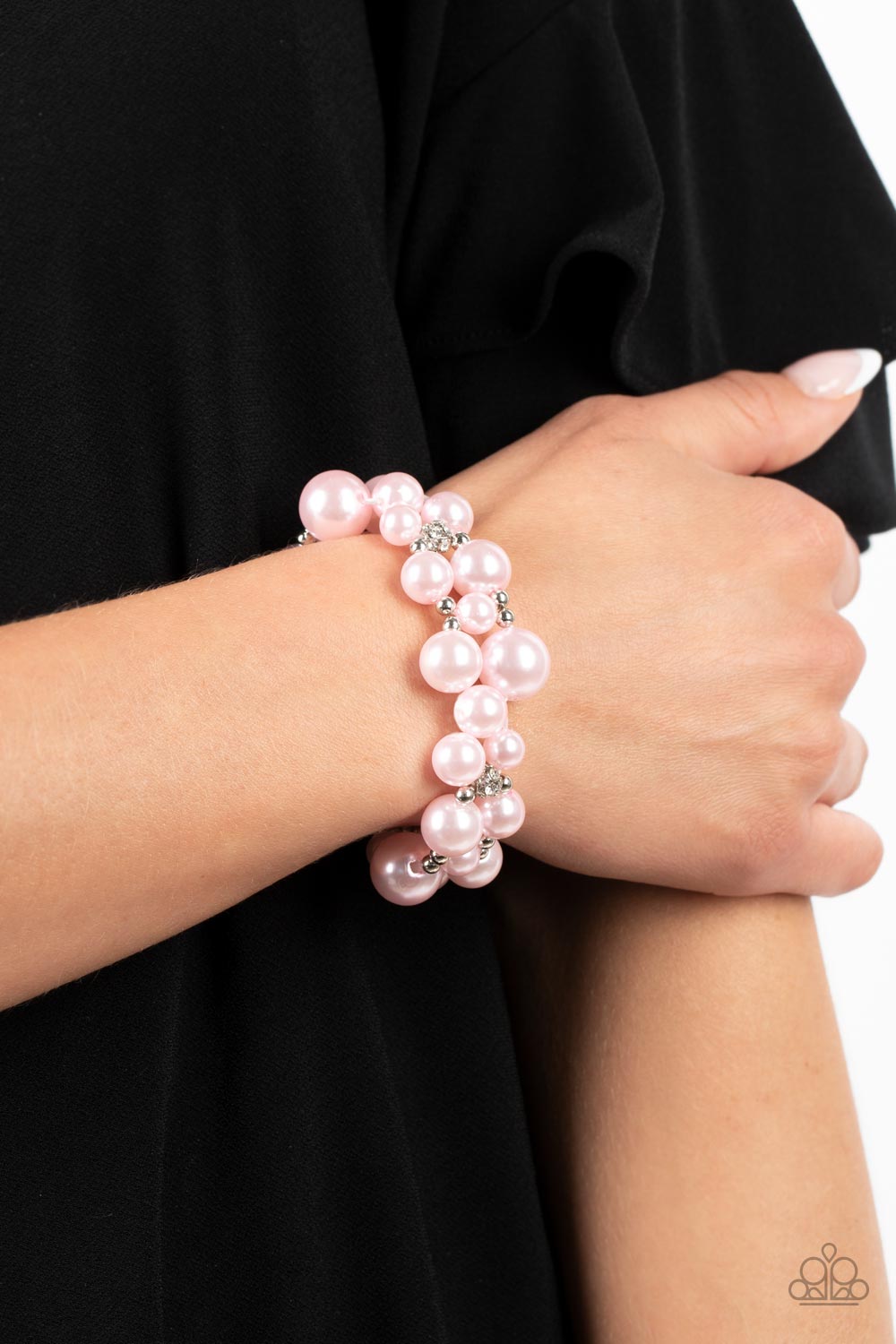 Her Serene Highness - Pink and Silver Bracelet- Paparazzi Accessories