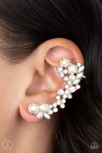 Astronomical Allure - Multicolored Silver Earrings- Paparazzi Accessories