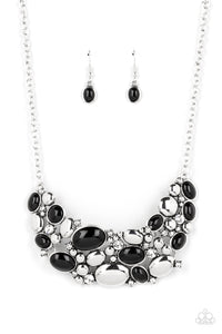 Contemporary Calamity - Black and Silver Necklace- Paparazzi Accessories