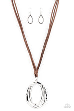 Load image into Gallery viewer, Long OVAL-due - Brown and Silver Necklace- Paparazzi Accessories