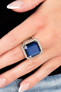 Slow Burn - Blue and Silver Ring- Paparazzi Accessories