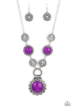 Load image into Gallery viewer, Poppy Persuasion - Purple and Silver Necklace- Paparazzi Accessories