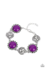 Load image into Gallery viewer, Positively Poppy - Purple and Silver Bracelet- Paparazzi Accessories