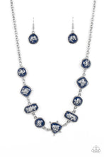 Load image into Gallery viewer, Fleek and Flecked - Blue and Silver Necklace- Paparazzi Accessories