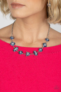 Fleek and Flecked - Blue and Silver Necklace- Paparazzi Accessories