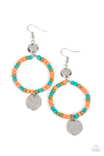 Load image into Gallery viewer, Cayman Catch - Orange and Silver Earrings- Paparazzi Accessories