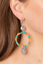 Load image into Gallery viewer, Cayman Catch - Orange and Silver Earrings- Paparazzi Accessories