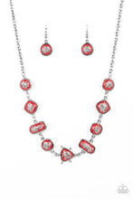 Load image into Gallery viewer, Fleek and Flecked - Red and Silver Necklace- Paparazzi Accessories