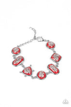 Load image into Gallery viewer, Speckled Shimmer - Red and Silver Bracelet- Paparazzi Accessories