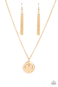 Heart Full of Faith - White and Gold Necklace- Paparazzi Accessories