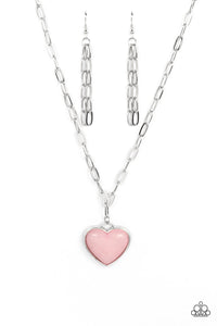 Everlasting Endearment - Pink and Silver Necklace- Paparazzi Accessories