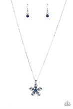 Load image into Gallery viewer, Botanical Ballad - Blue and Silver Necklace- Paparazzi Accessories