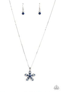 Botanical Ballad - Blue and Silver Necklace- Paparazzi Accessories