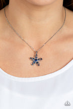 Load image into Gallery viewer, Botanical Ballad - Blue and Silver Necklace- Paparazzi Accessories