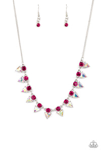 Razor-Sharp Refinement - Pink and Silver Necklace- Paparazzi Accessories