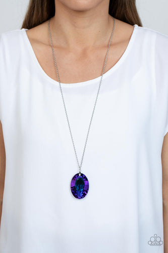 Celestial Essence - Blue and Silver Necklace- Paparazzi Accessories