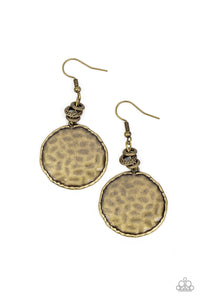 Prehistoric Perfection - Brass  Earrings- Paparazzi Accessories