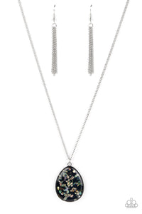 Shimmering Seafloors - Black and Silver Necklace- Paparazzi Accessories