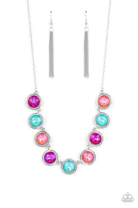 Queen of the Cosmos - Multicolored Silver Necklace- Paparazzi Accessories