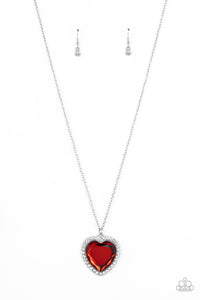 Prismatically Twitterpated - Red and Silver Necklace- Paparazzi Accessories