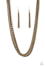 Load image into Gallery viewer, Free to CHAINge My Mind - White and Brass Necklace- Paparazzi Accessories